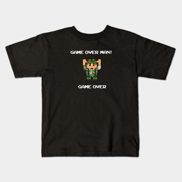 Game Over Man! Kids T-Shirt by Littlebluestudios